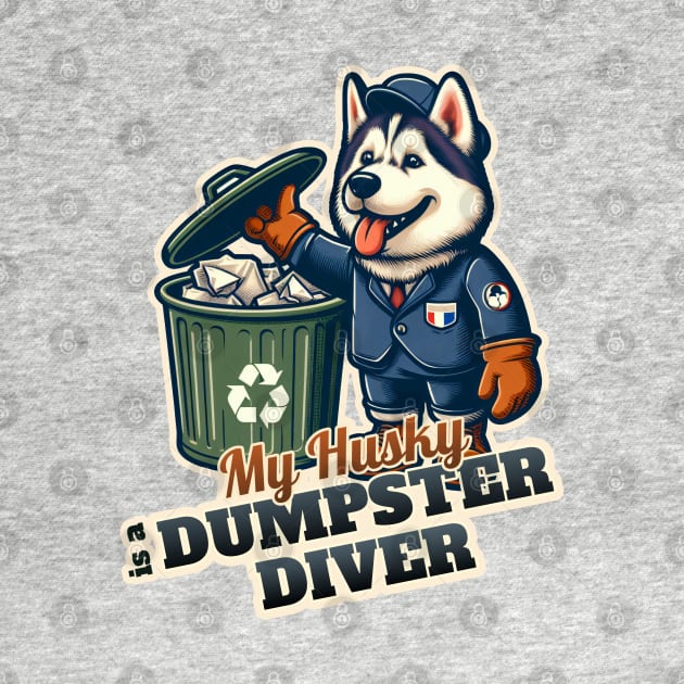 Husky Trashman by k9-tee